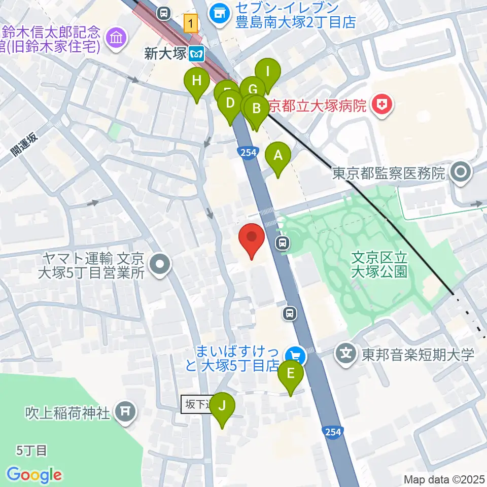ギター工房 弦周辺のファミレス・ファーストフード一覧地図
