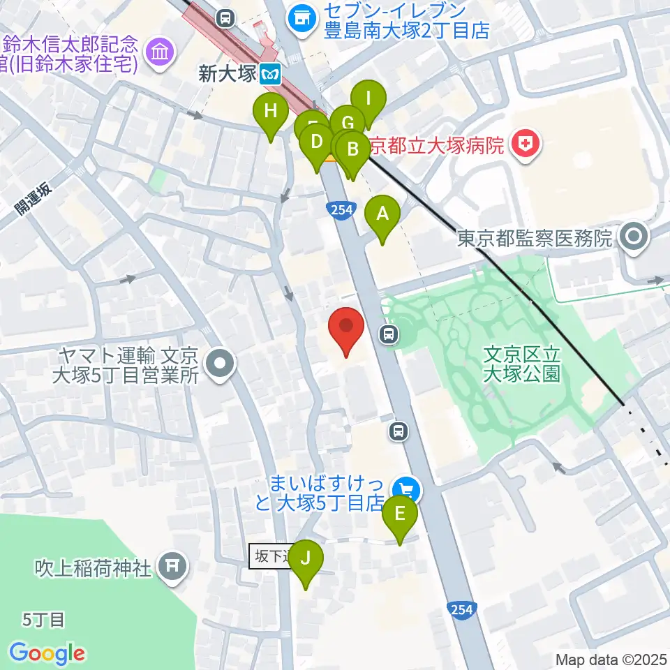 ギター工房 弦周辺のファミレス・ファーストフード一覧地図