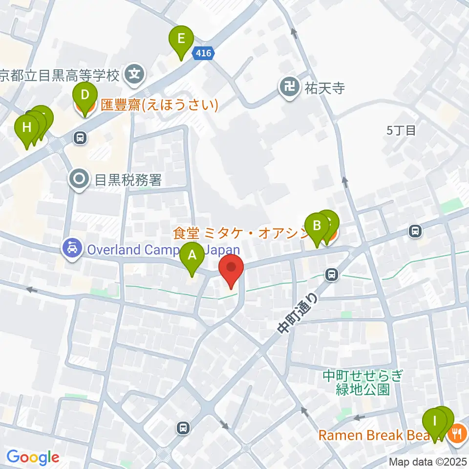 エビスギャング周辺のファミレス・ファーストフード一覧地図