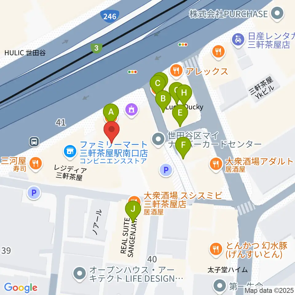 マツオ商会 MATSUO&CO.周辺のファミレス・ファーストフード一覧地図
