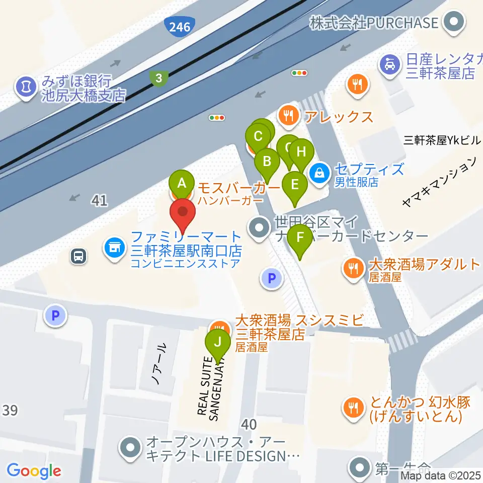 マツオ商会 MATSUO&CO.周辺のファミレス・ファーストフード一覧地図