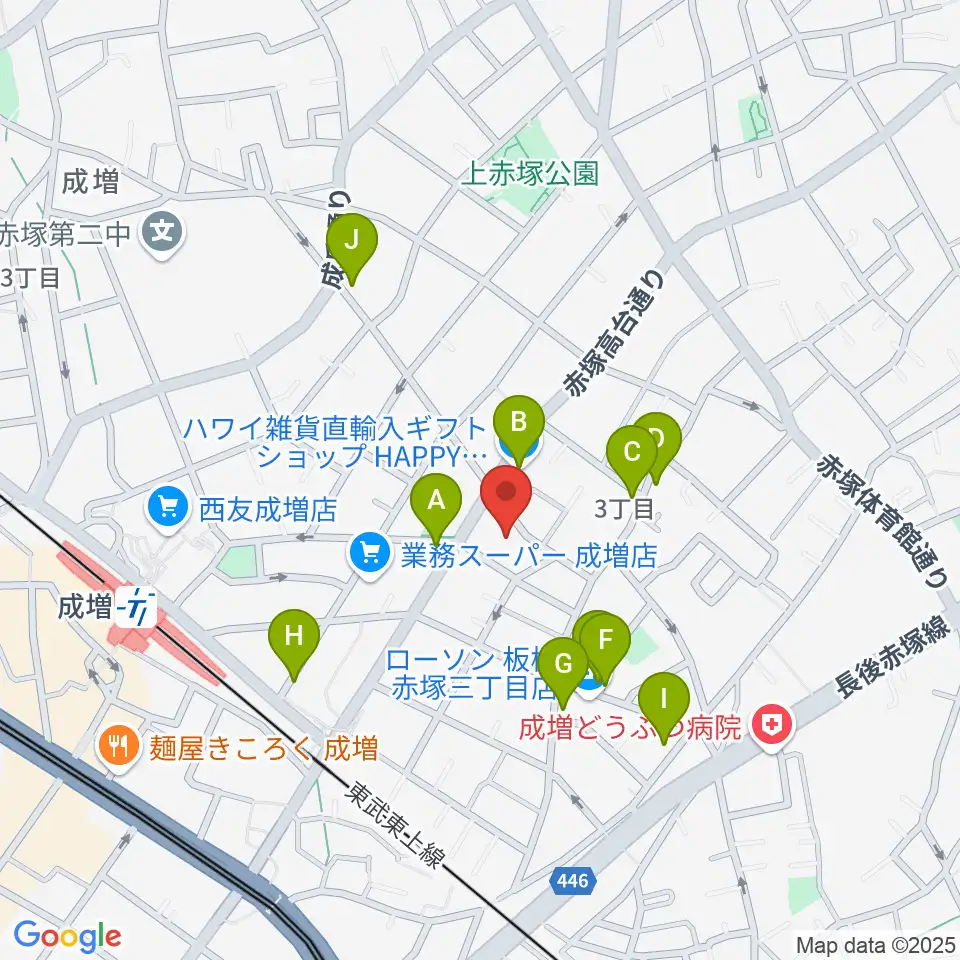 ギターライフ社周辺のファミレス・ファーストフード一覧地図
