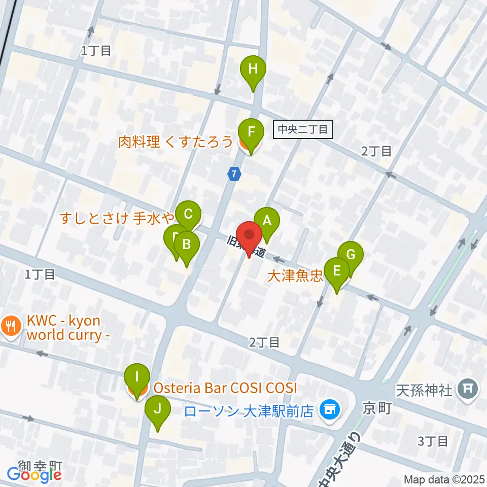 初音屋楽器周辺のファミレス・ファーストフード一覧地図
