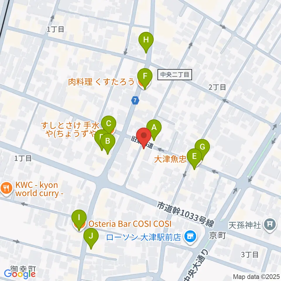 初音屋楽器周辺のファミレス・ファーストフード一覧地図