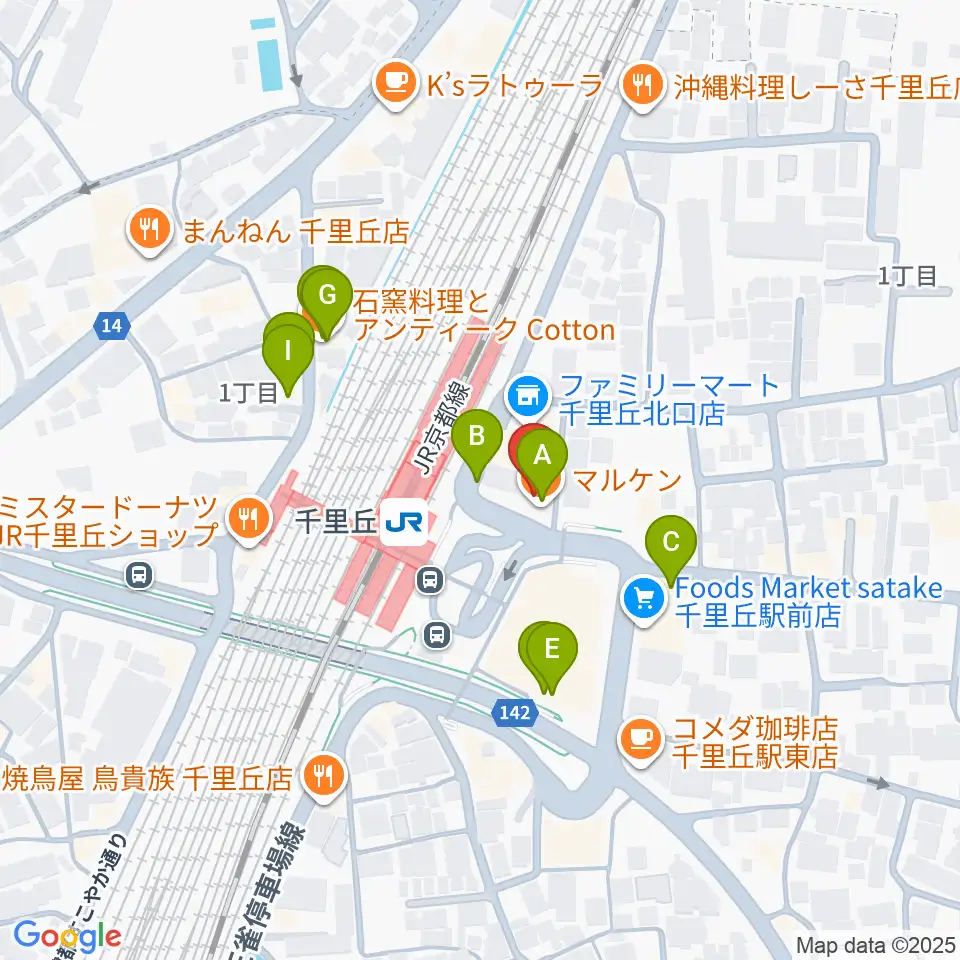 古川皓一バイオリン工房周辺のファミレス・ファーストフード一覧地図
