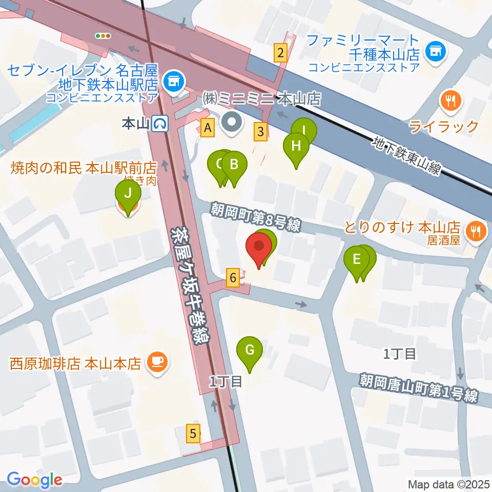 弦楽器グレイス周辺のファミレス・ファーストフード一覧地図