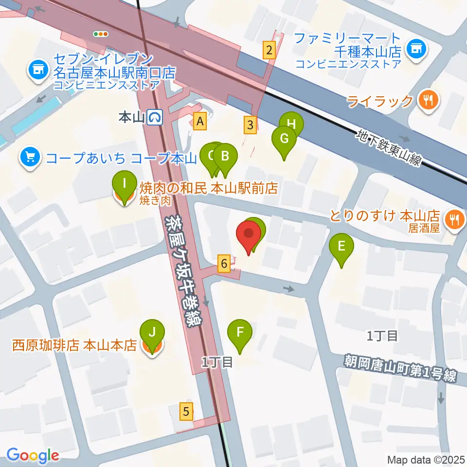 弦楽器グレイス周辺のファミレス・ファーストフード一覧地図