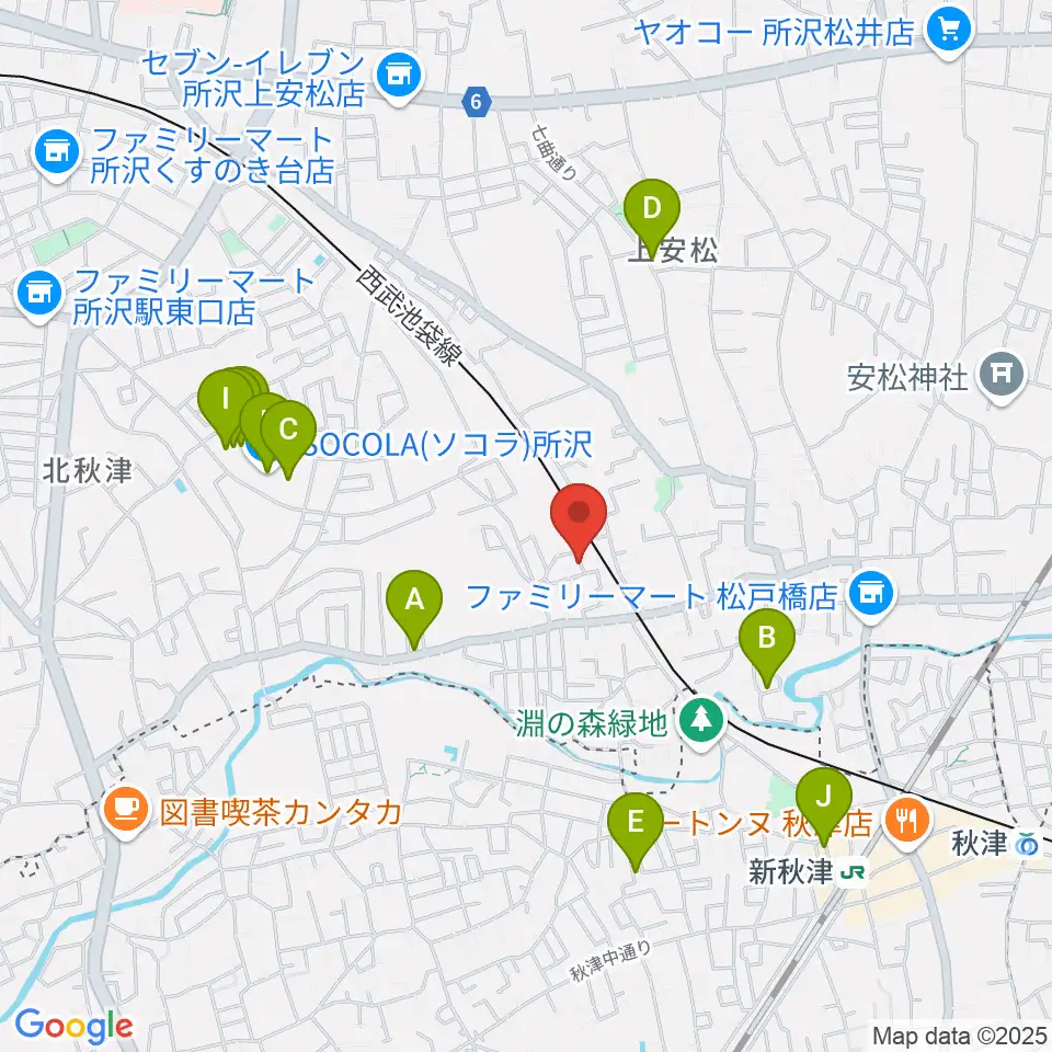 GRINNING DOG studio周辺のファミレス・ファーストフード一覧地図