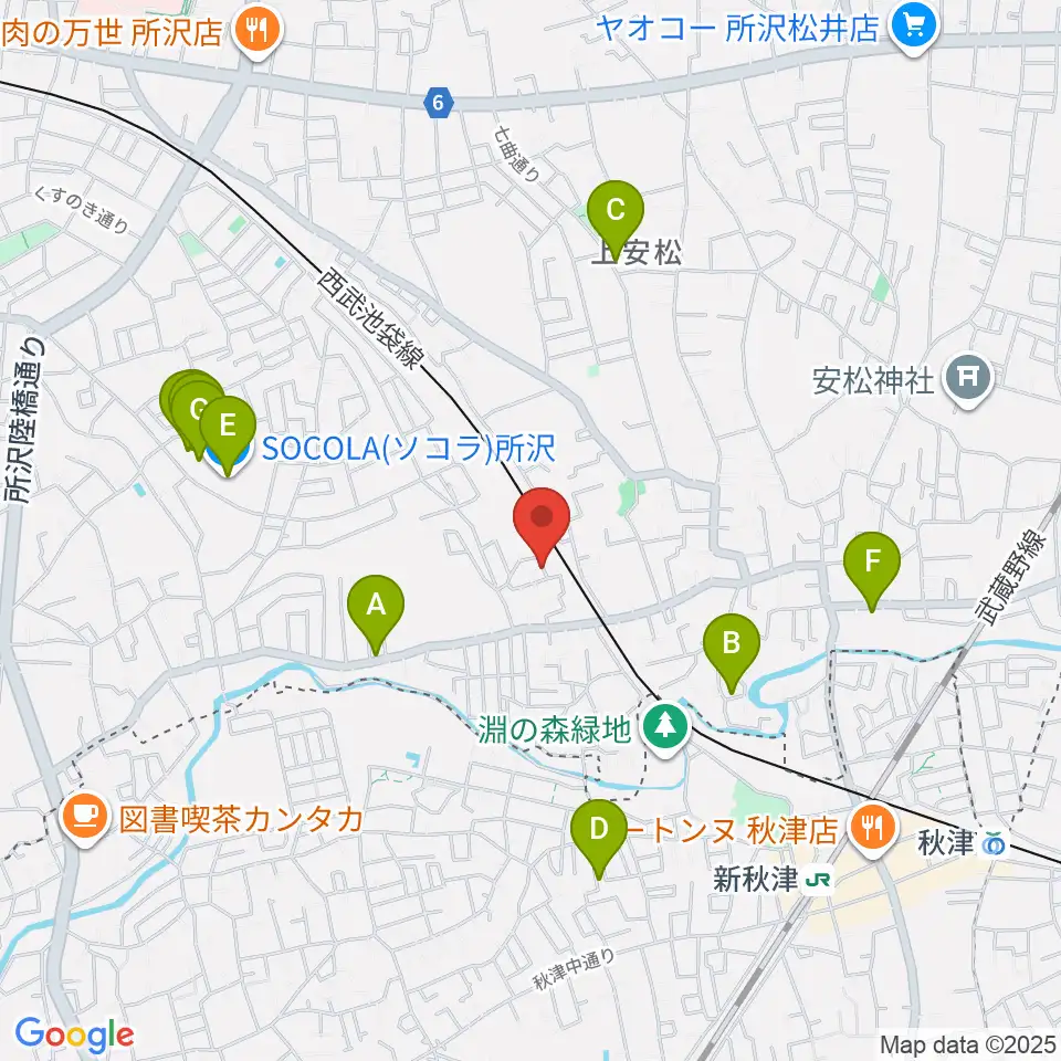 GRINNING DOG studio周辺のファミレス・ファーストフード一覧地図