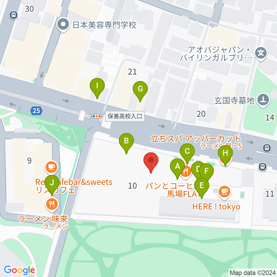 ハセカン ハセガワ管楽器工房周辺のファミレス・ファーストフード一覧地図