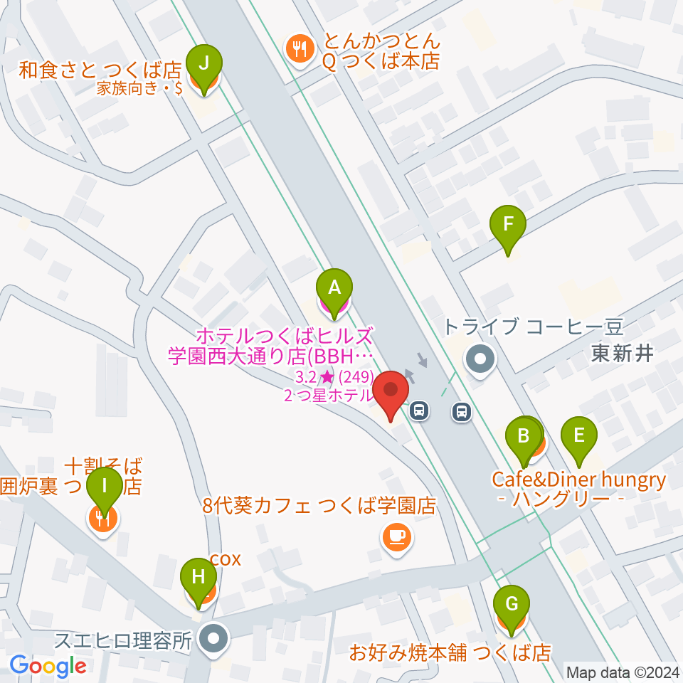 クレフ楽器周辺のファミレス・ファーストフード一覧地図