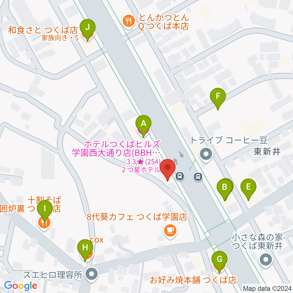 クレフ楽器周辺のファミレス・ファーストフード一覧地図