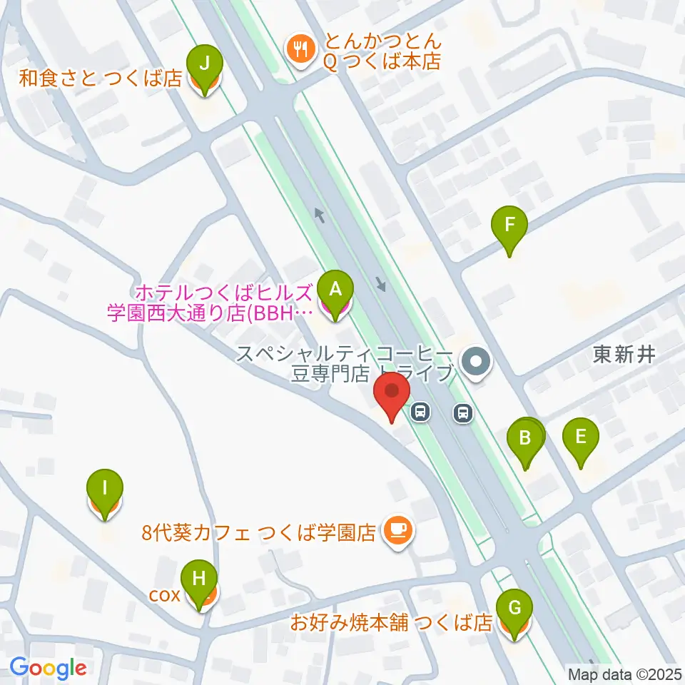 クレフ楽器周辺のファミレス・ファーストフード一覧地図