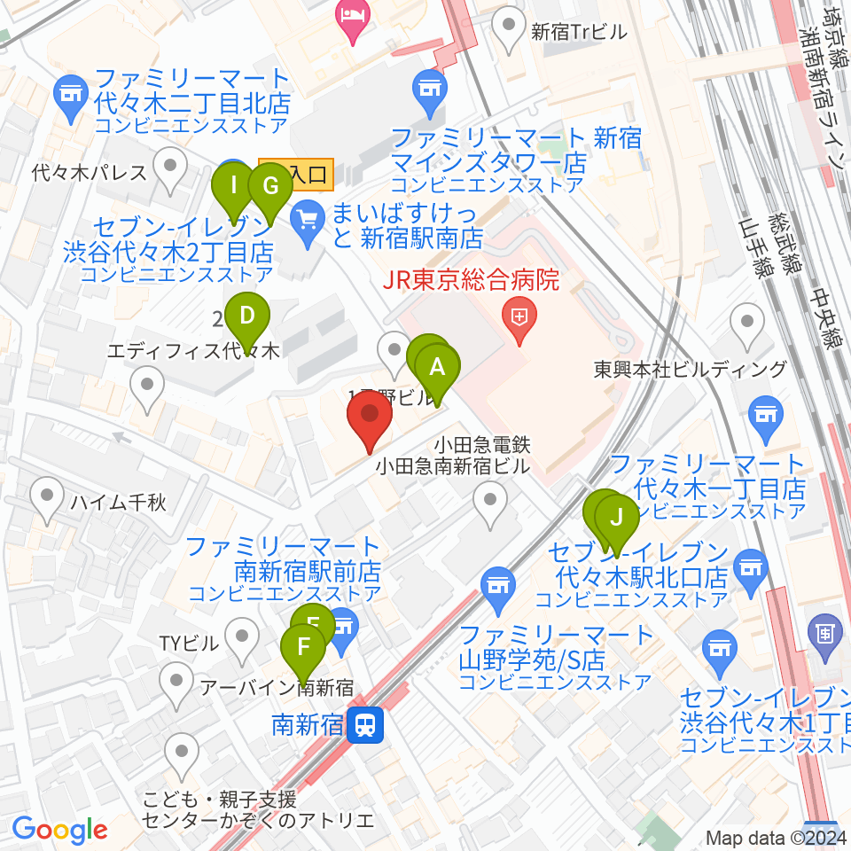 絃楽器のイグチ周辺のファミレス・ファーストフード一覧地図