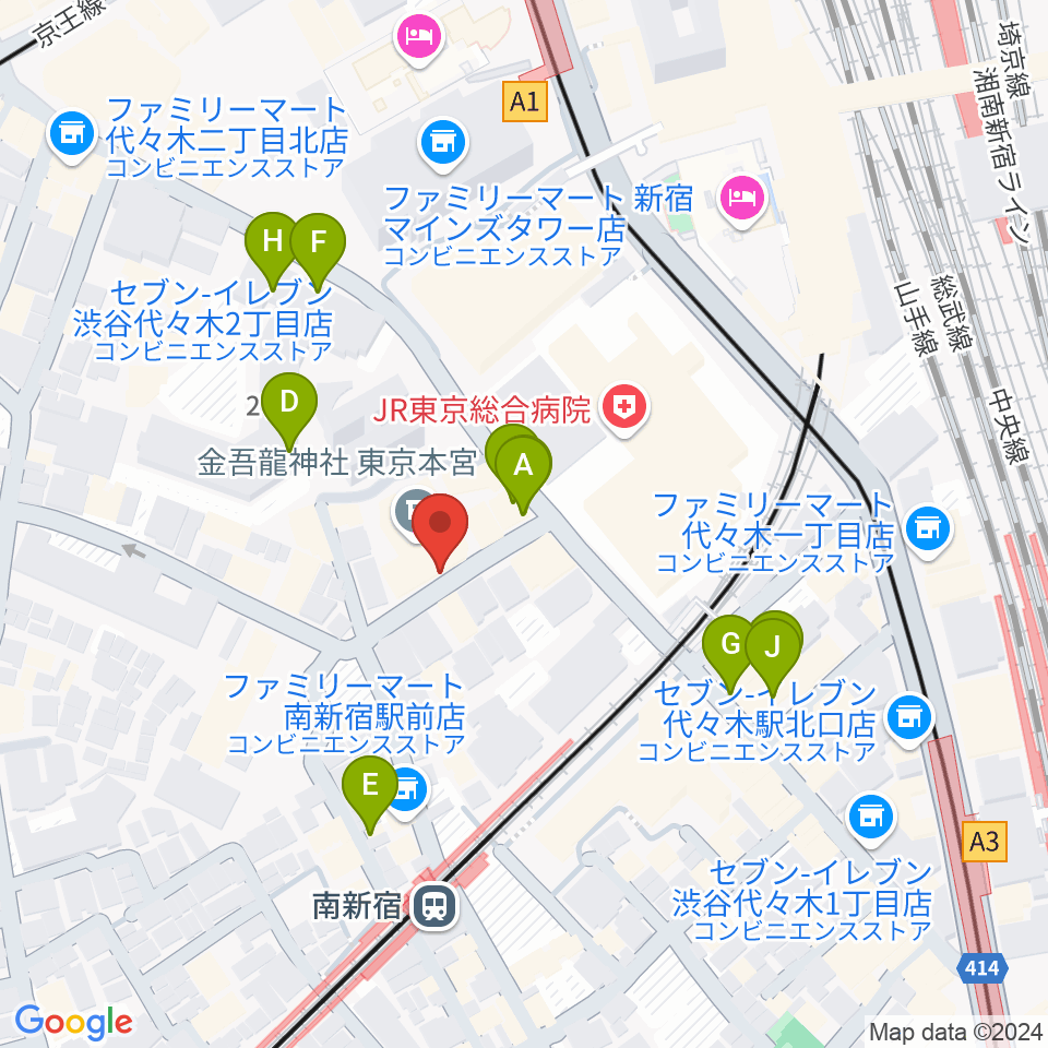 絃楽器のイグチ周辺のファミレス・ファーストフード一覧地図