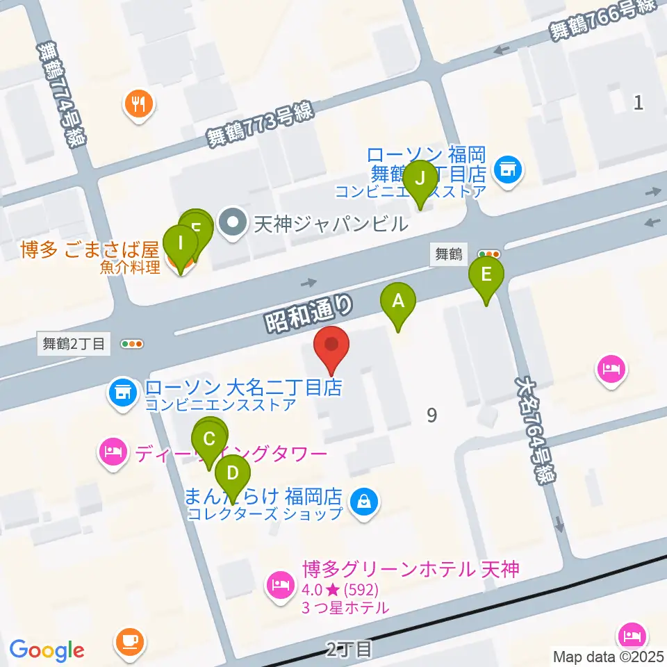 イズタ・バイオリン周辺のファミレス・ファーストフード一覧地図