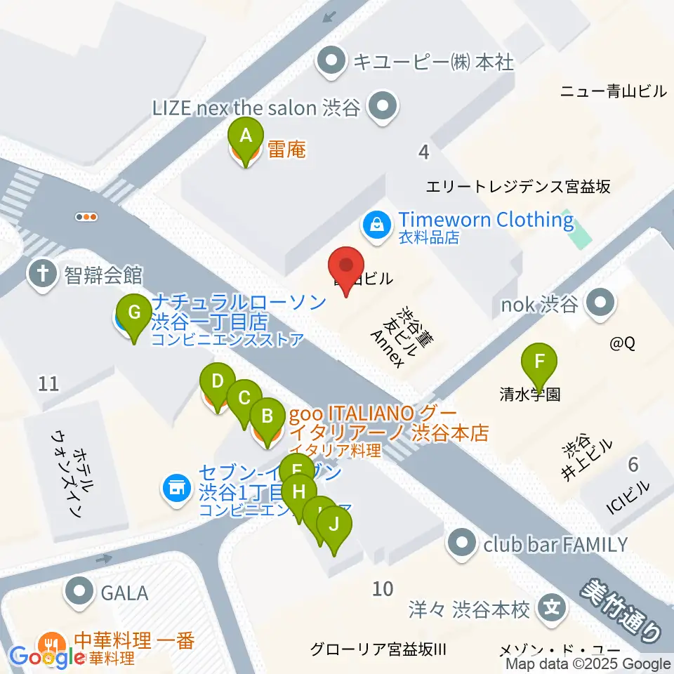 ニコニコギターズ周辺のファミレス・ファーストフード一覧地図