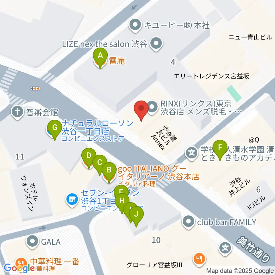 ニコニコギターズ周辺のファミレス・ファーストフード一覧地図