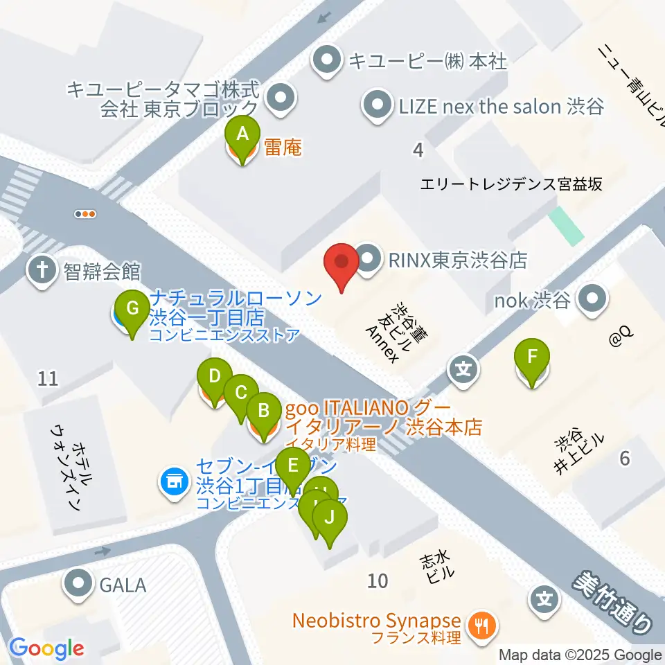 ニコニコギターズ周辺のファミレス・ファーストフード一覧地図