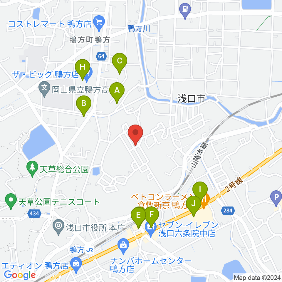 弦楽器工房 La Pergola周辺のファミレス・ファーストフード一覧地図