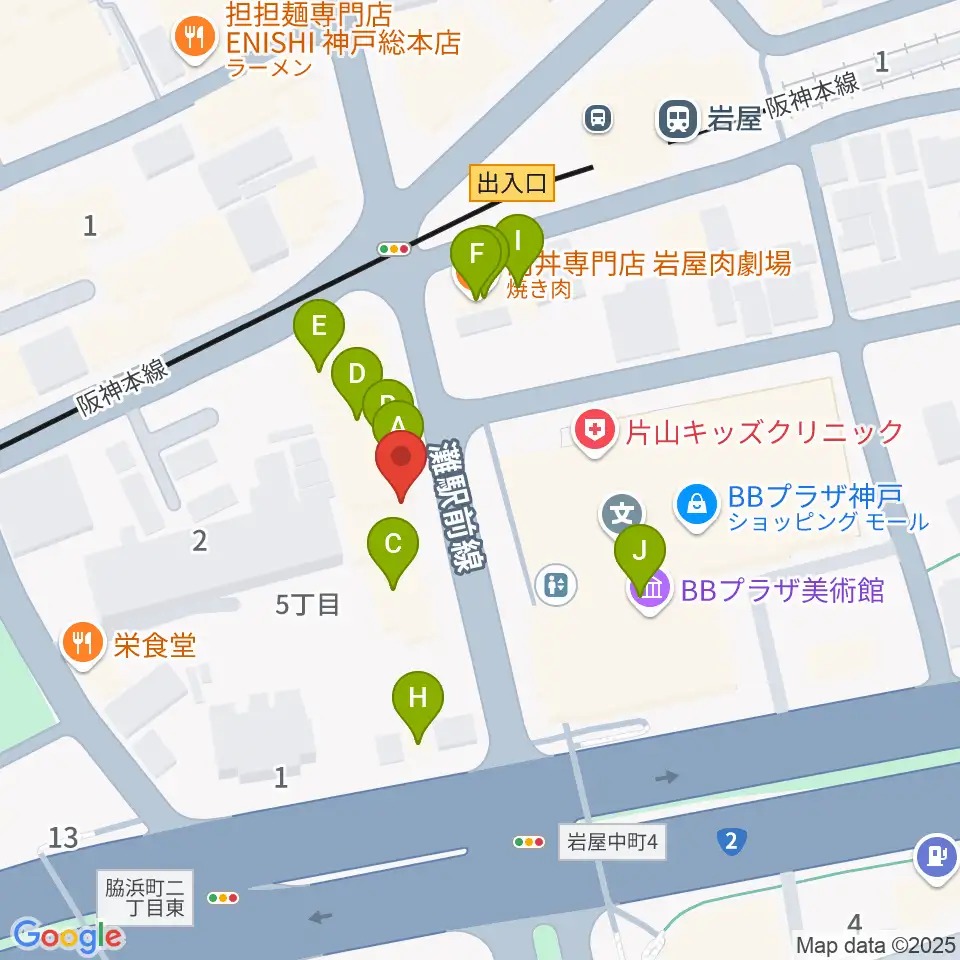 ゼーレ弦楽器工房周辺のファミレス・ファーストフード一覧地図