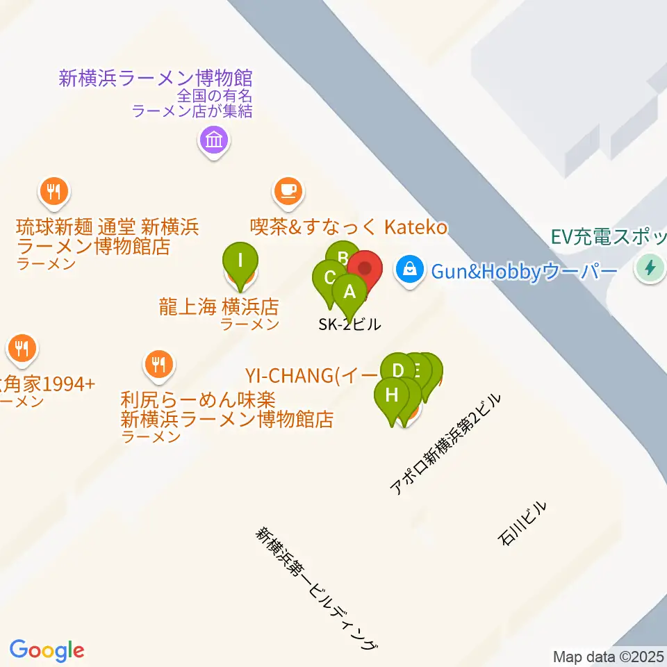 弦楽器工房 拓蔵周辺のファミレス・ファーストフード一覧地図