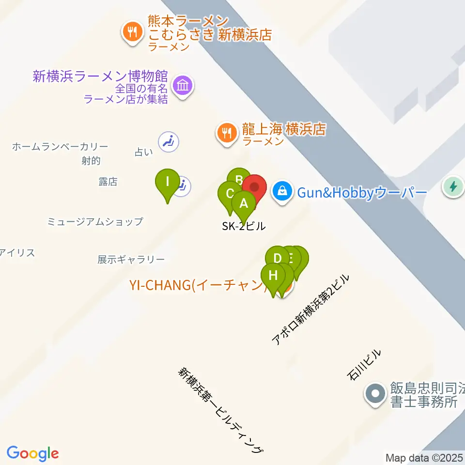 弦楽器工房 拓蔵周辺のファミレス・ファーストフード一覧地図