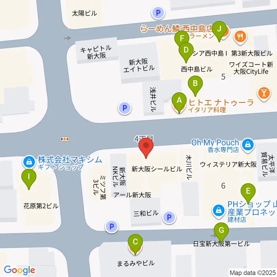 十三堂楽器周辺のファミレス・ファーストフード一覧地図