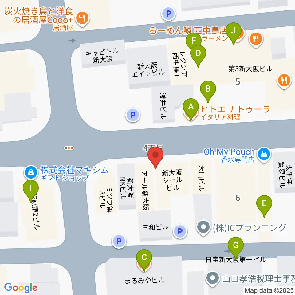 十三堂楽器周辺のファミレス・ファーストフード一覧地図