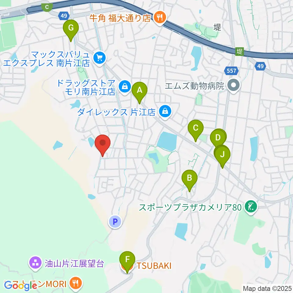 福岡あこや周辺のファミレス・ファーストフード一覧地図