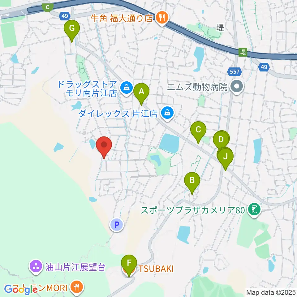 福岡あこや周辺のファミレス・ファーストフード一覧地図