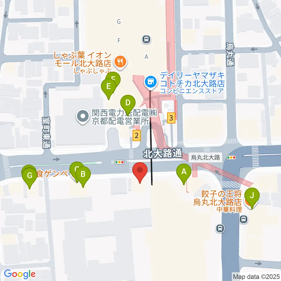 アメリカヤ楽器店周辺のファミレス・ファーストフード一覧地図