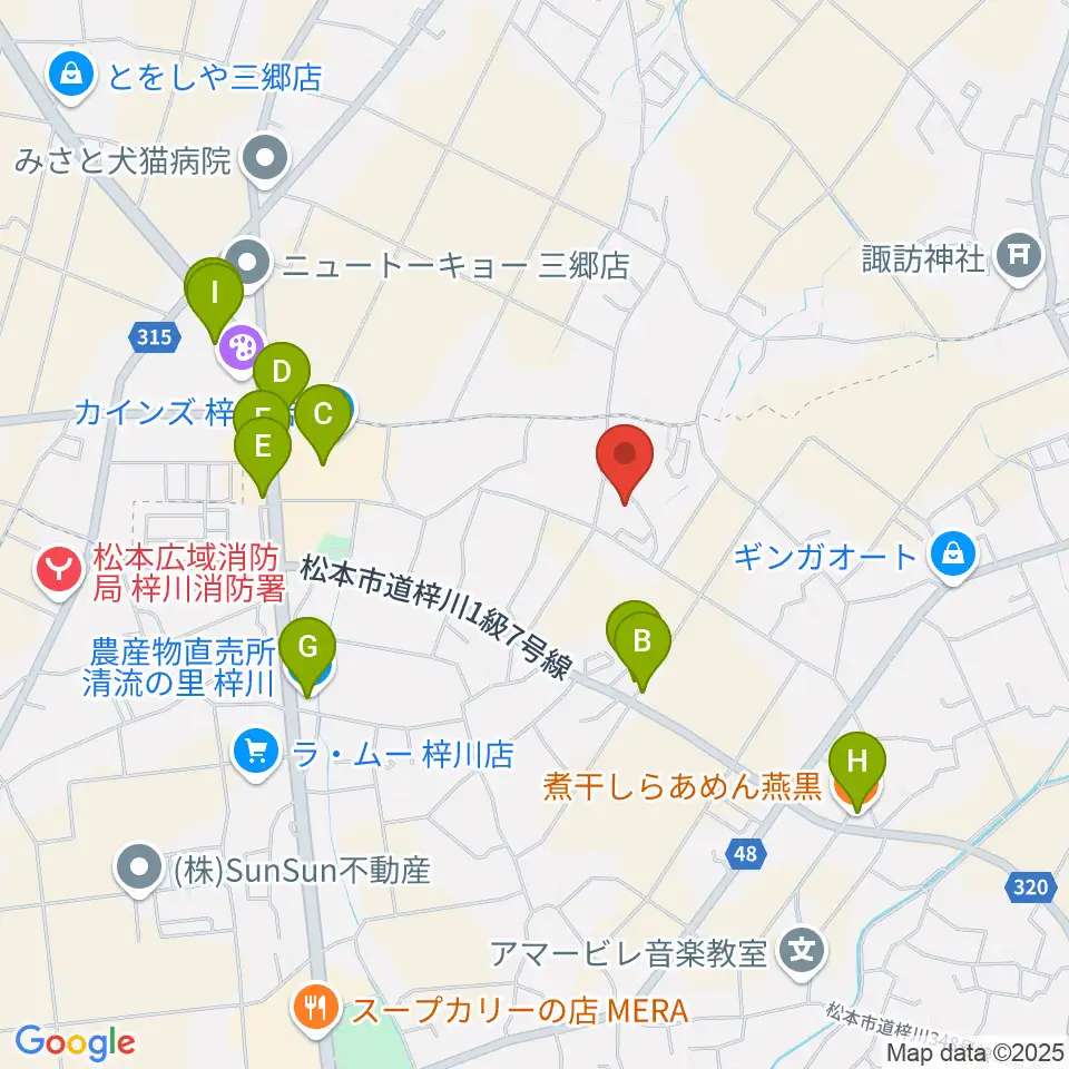 エンジェルスハープ工房 オフィスドルチェ周辺のファミレス・ファーストフード一覧地図