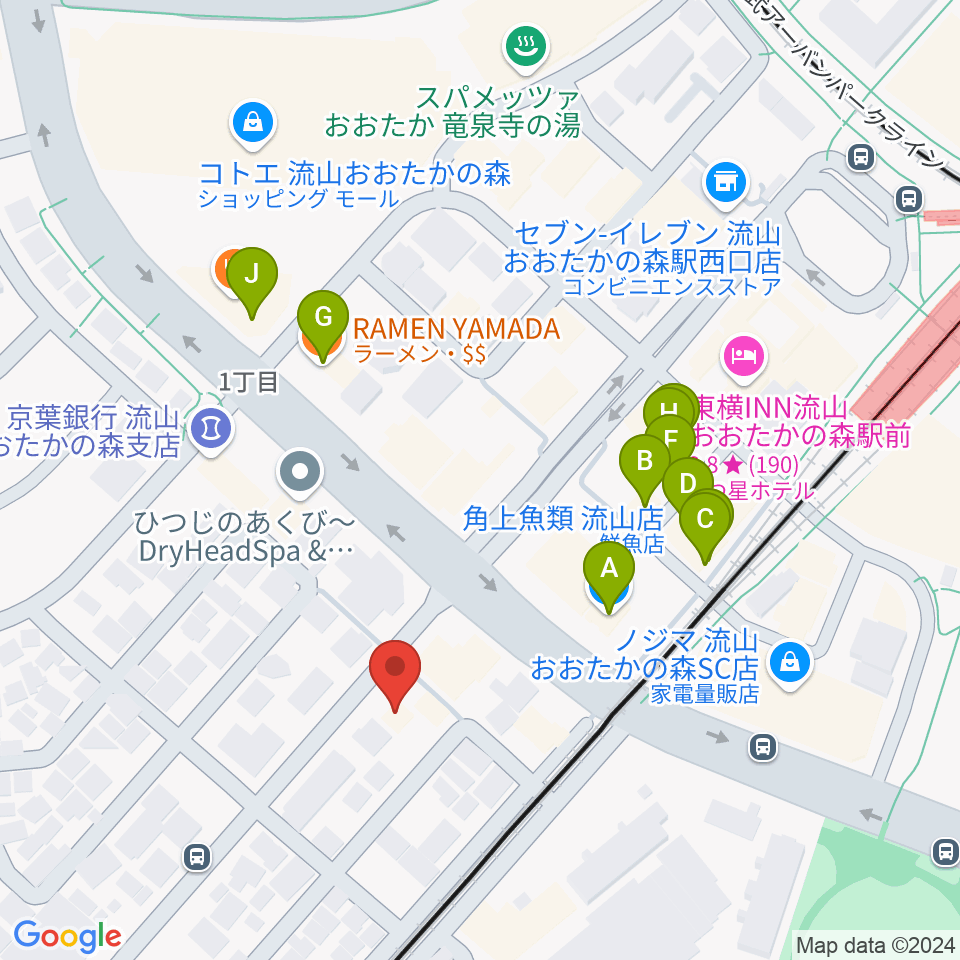 弦楽器専門店アントニオ周辺のファミレス・ファーストフード一覧地図