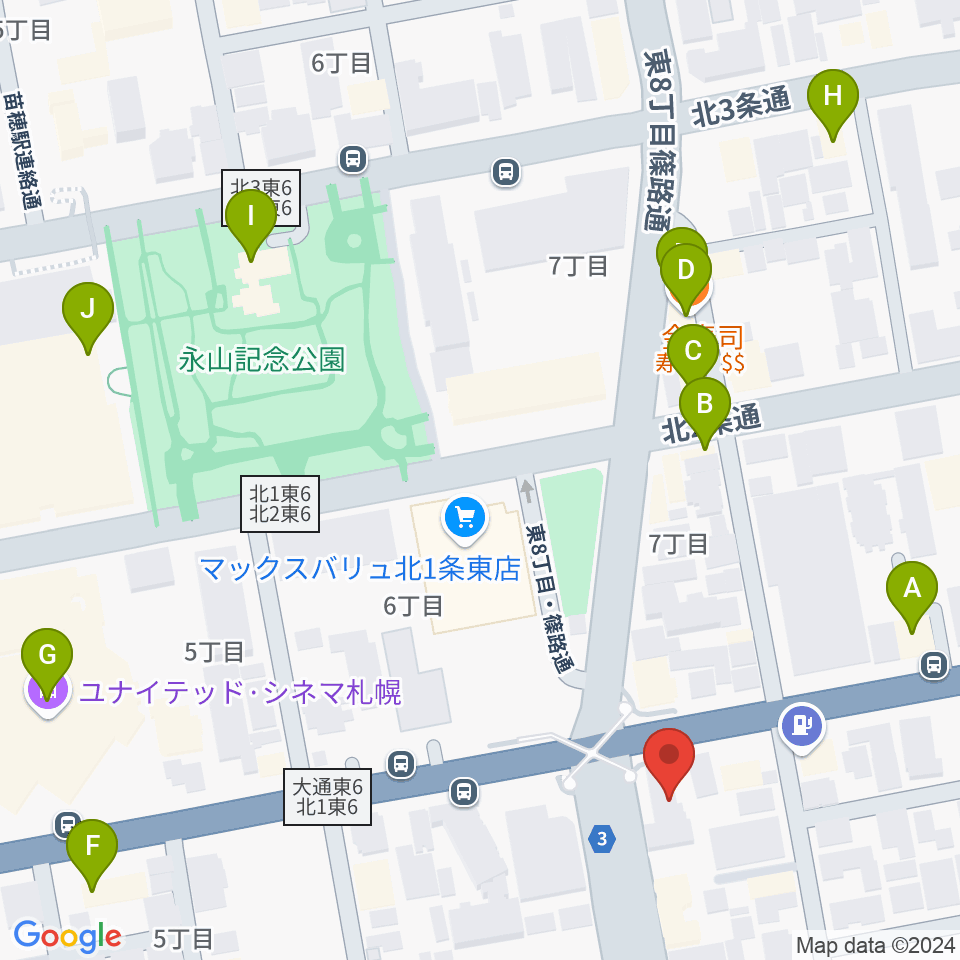 アトリエ・ビー・ウィンド周辺のファミレス・ファーストフード一覧地図