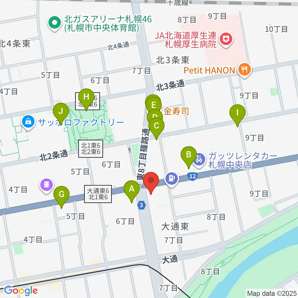 アトリエ・ビー・ウィンド周辺のファミレス・ファーストフード一覧地図