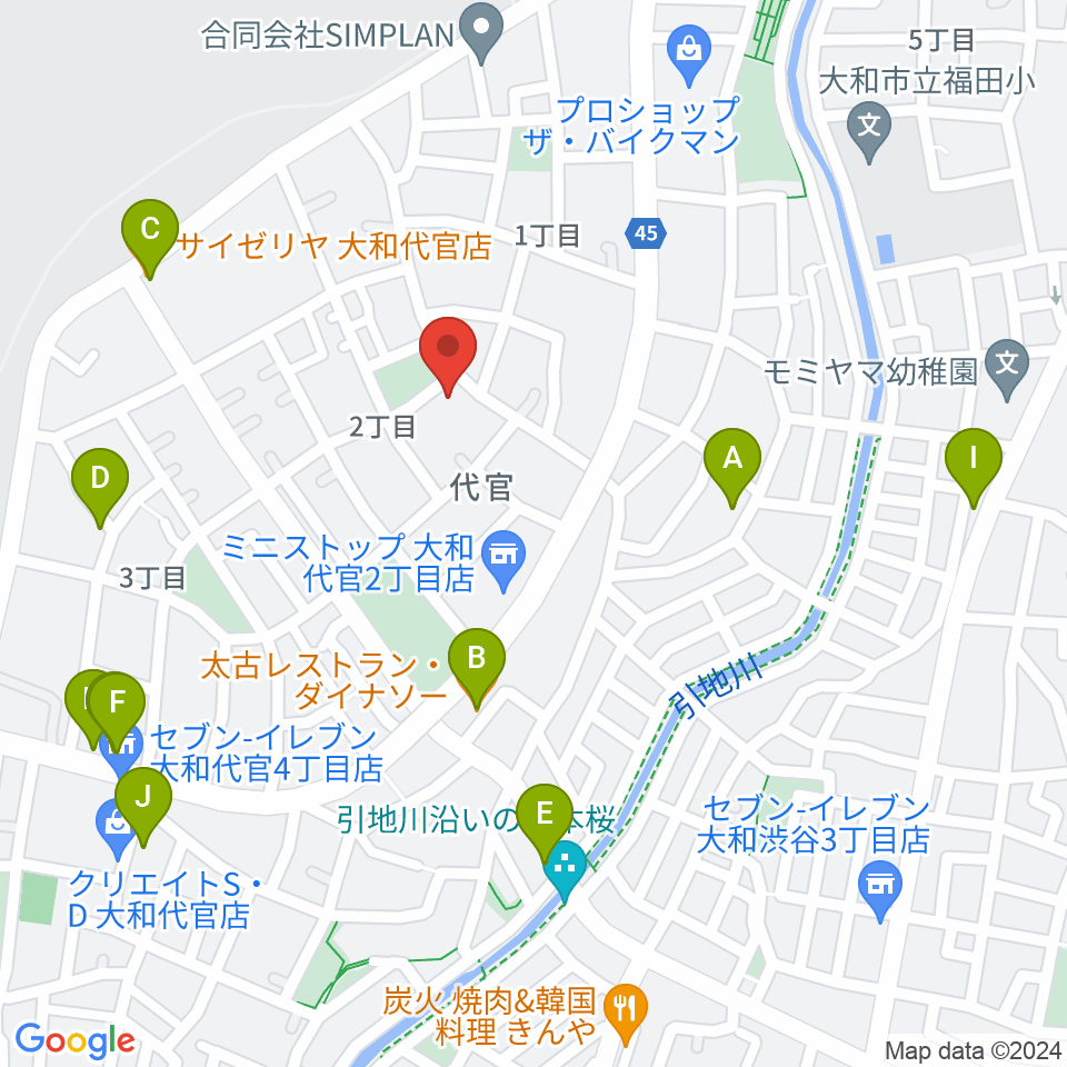 Gottsu周辺のファミレス・ファーストフード一覧地図