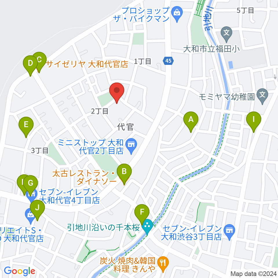 Gottsu周辺のファミレス・ファーストフード一覧地図