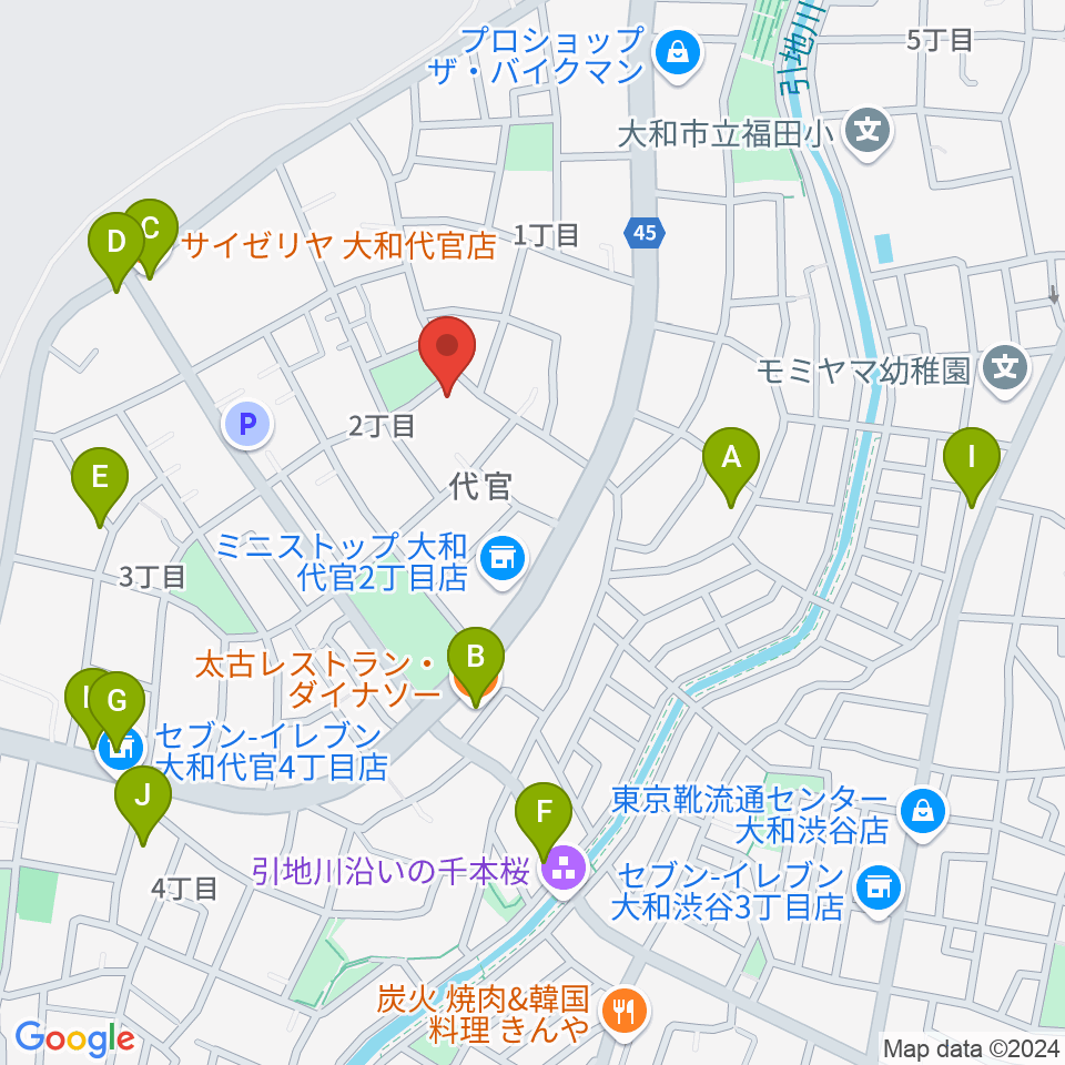 Gottsu周辺のファミレス・ファーストフード一覧地図