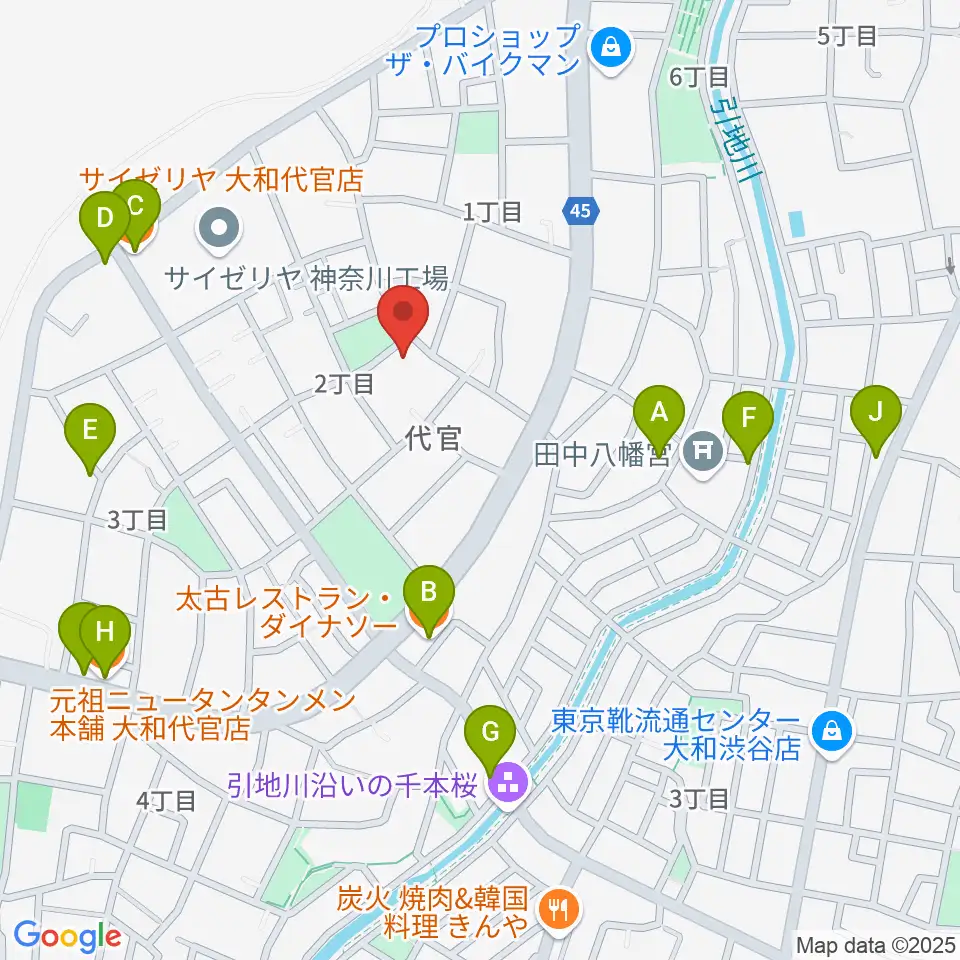 Gottsu周辺のファミレス・ファーストフード一覧地図