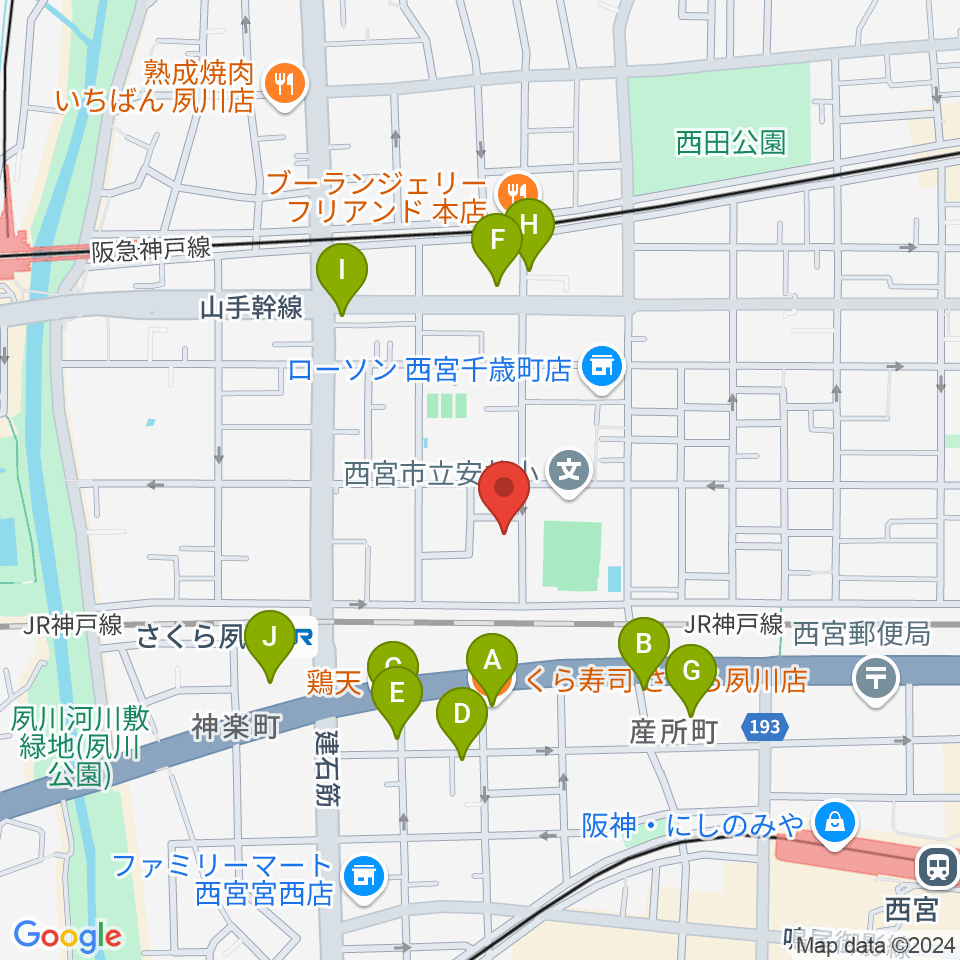 ブレーメン周辺のファミレス・ファーストフード一覧地図