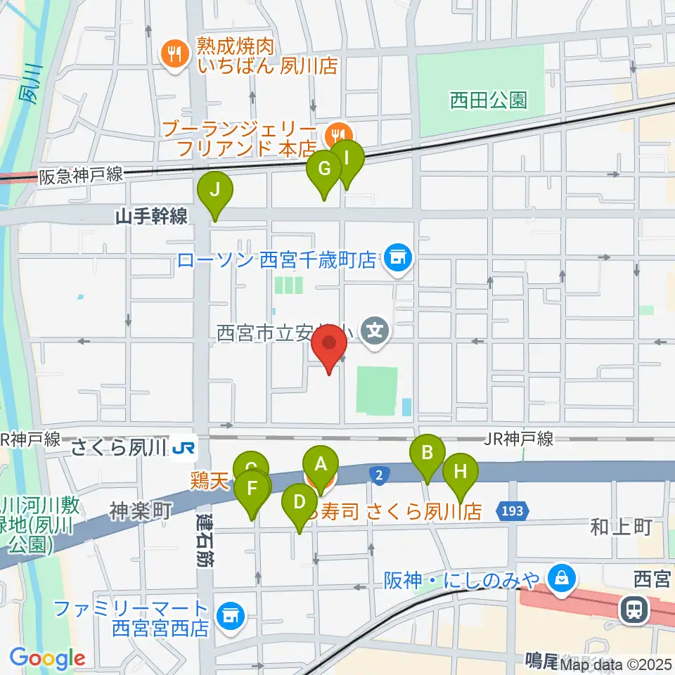 ブレーメン周辺のファミレス・ファーストフード一覧地図