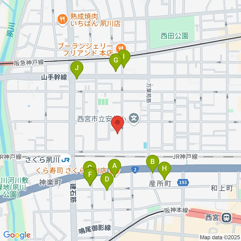 ブレーメン周辺のファミレス・ファーストフード一覧地図