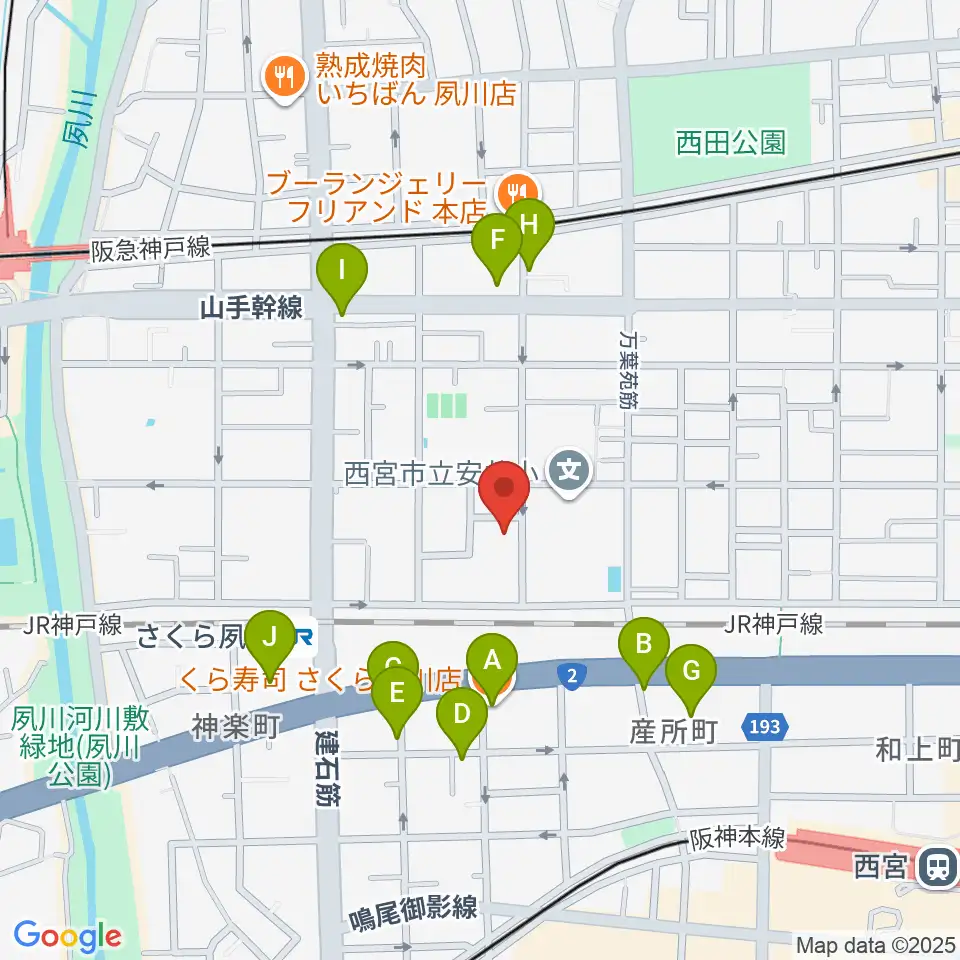 ブレーメン周辺のファミレス・ファーストフード一覧地図