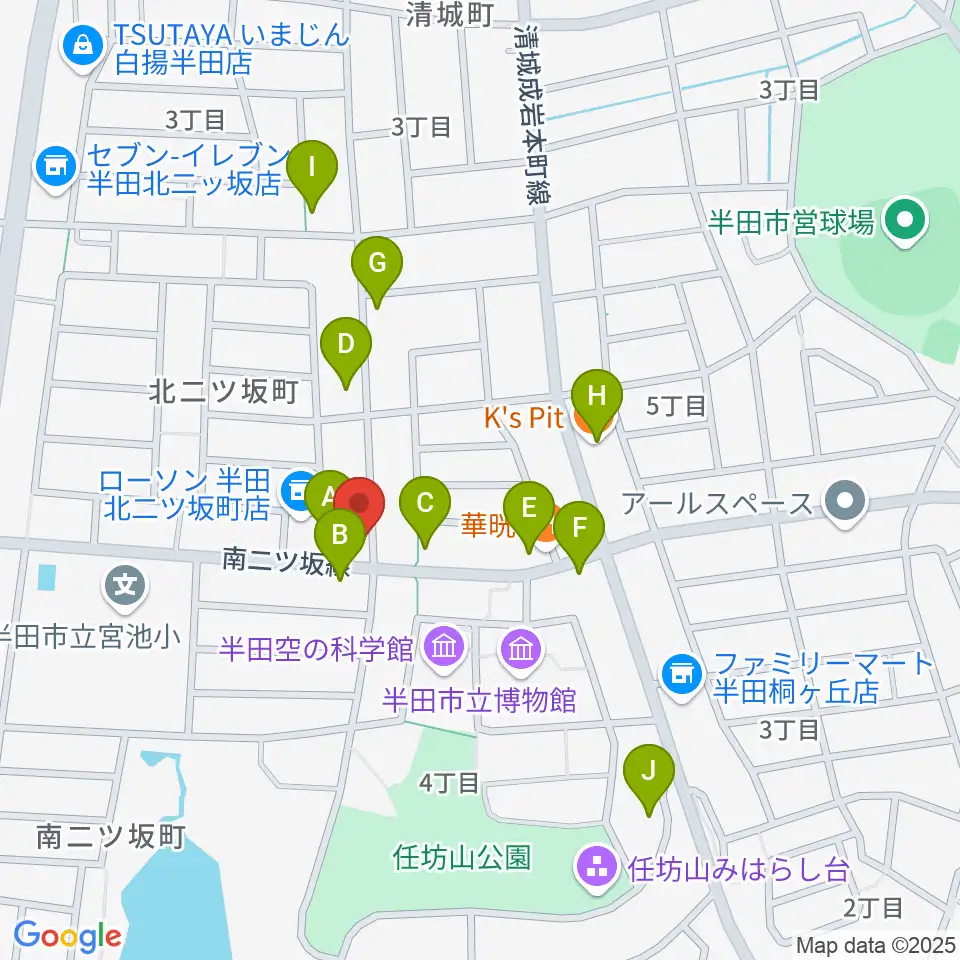 ピアノガーデンマツイシ周辺のファミレス・ファーストフード一覧地図