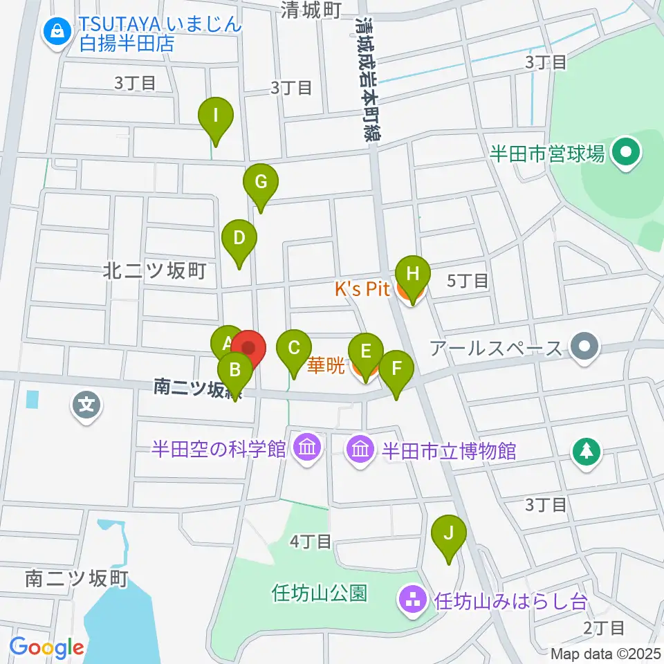 ピアノガーデンマツイシ周辺のファミレス・ファーストフード一覧地図