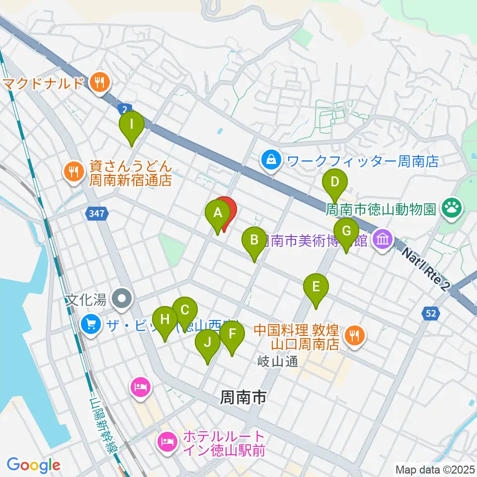 竹勇尺八工房周辺のファミレス・ファーストフード一覧地図