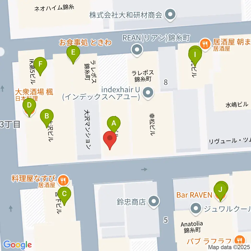 ザ・クラリネットショップ周辺のファミレス・ファーストフード一覧地図