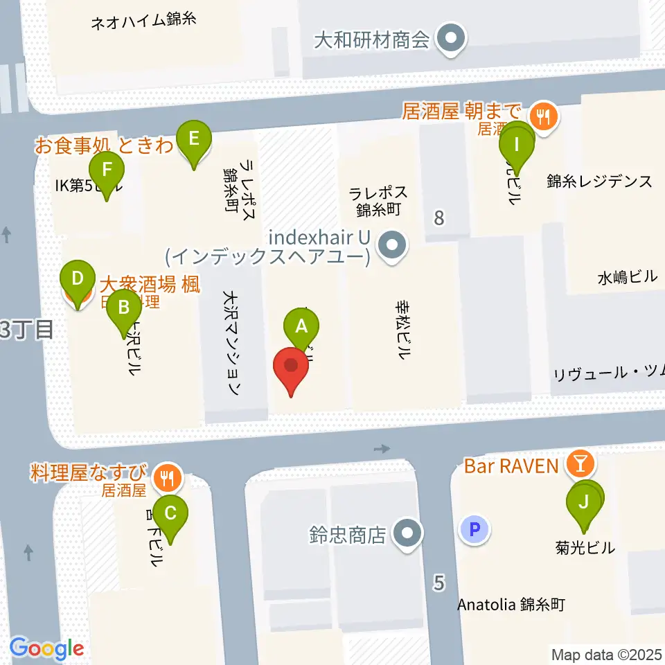 ザ・クラリネットショップ周辺のファミレス・ファーストフード一覧地図