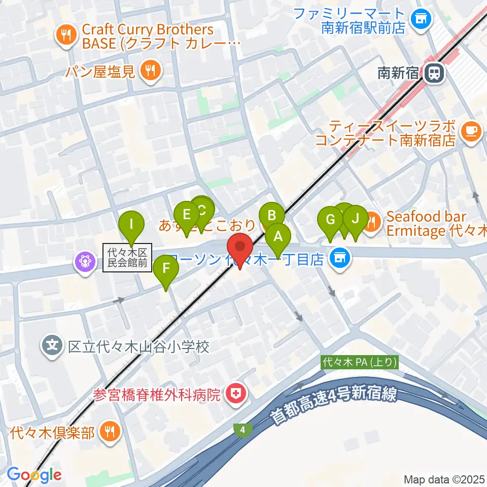 弦楽器工房高崎周辺のファミレス・ファーストフード一覧地図